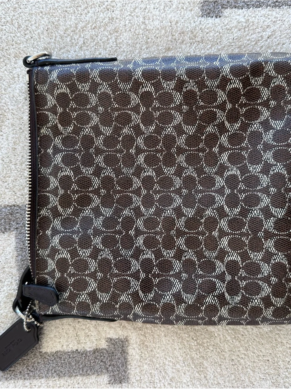 Coac Brown Signature Canvas Messenger Bag